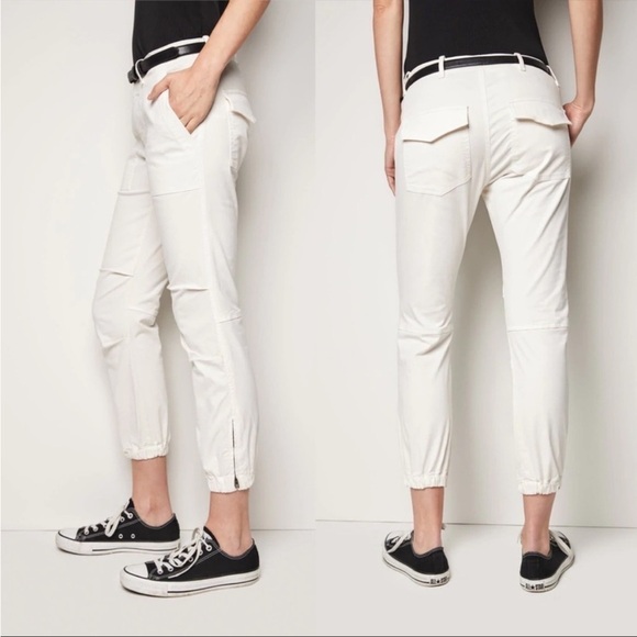 Nili Lotan Pants - Nili Lotan Cropped Military Pant in Eggshell White Sz 2